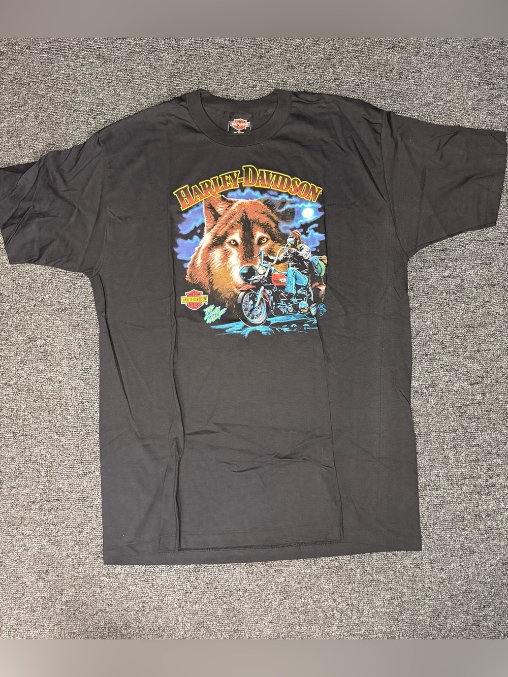 Vtg 1989 Harley Davidson The Lone Wolf Shirt T-Shirt